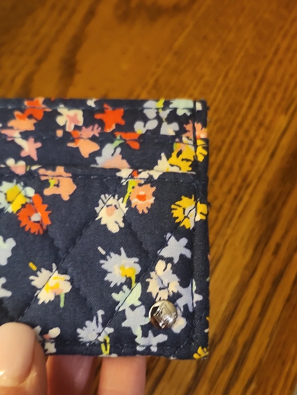 Vera Bradley Quilted Floral Card Case - Navy Floral - Picture 3 of 3